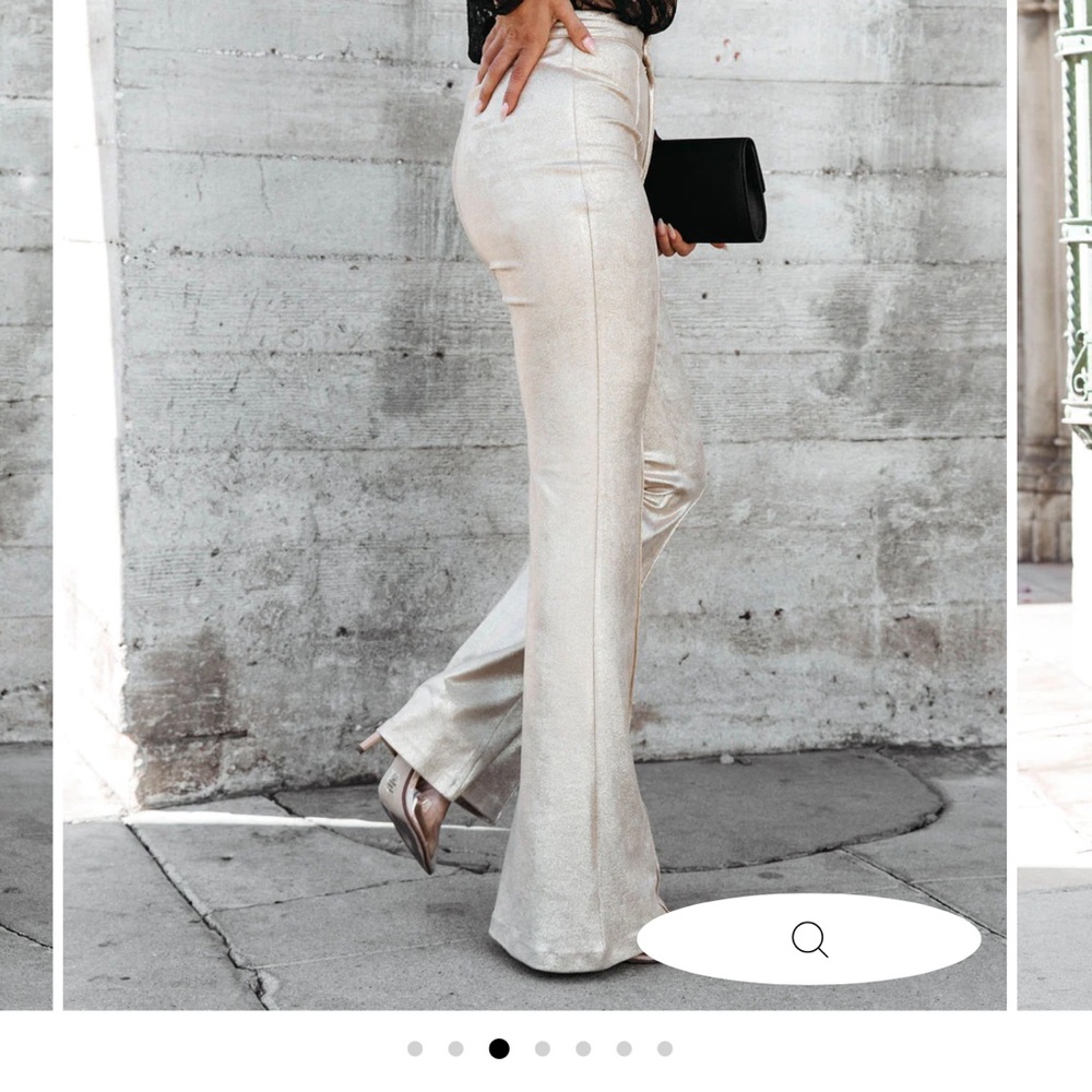 Faux leather gold pants size large